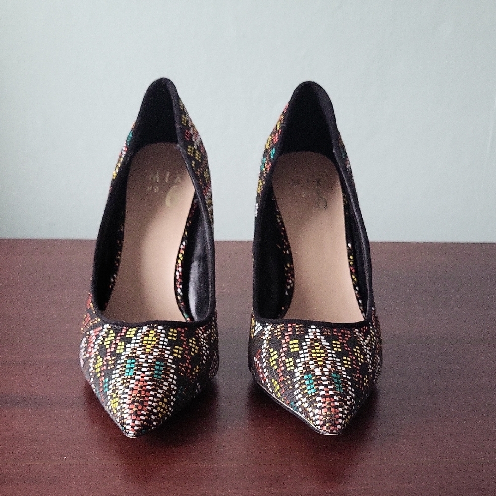 Mix No. 6 Multicolor Patterned Pointed Toe High H… - image 3